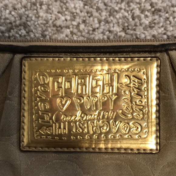 Coach Tan/Brown and Gold Clutch - Picture 2 of 3